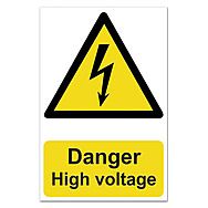 Danger High Voltage Self-Adhesive Sign 20 x 30cm