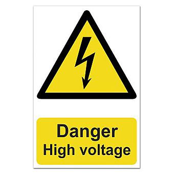 Danger High Voltage Self-Adhesive Sign 20 x 30cm