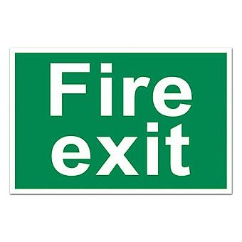 Text Only "Fire exit" Sign Self Adhesive 30 x 20cm