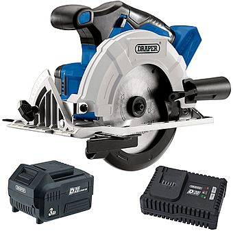 Draper 00594 D20 20V Brushless 165mm Circular Saw 3.0Ah Li-ion
