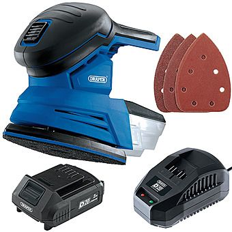 Draper 00608 D20 20V Tri-Base Cordless Detail Sander 2.0Ah Li-ion