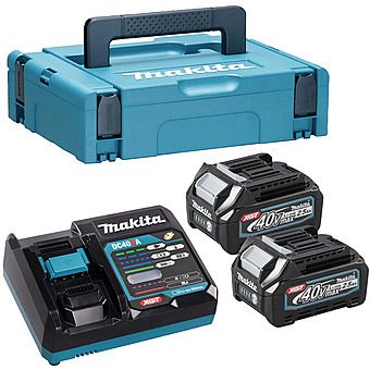 Makita 191J85-8 XGT 40Vmax 2x 2.5Ah Power Source Batteries & Rapid Charger Kit