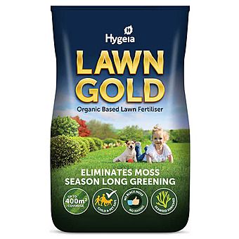 Hygeia Lawn Gold Organic Based Lawn Fertiliser & Moss Killer 20kg