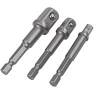 Draper 00001 1/4" hex to 1/4", 3/8" & 1/2" Square Socket Adaptor Set