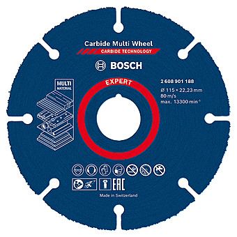 Bosch 115mm Expert Carbide Multi Wheel Cutting Disc 2 608 901 188
