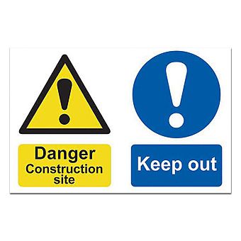 Danger Construction site Keep out Sign 60 x 40cm