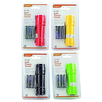Kingavon 9 LED Soft Touch Torch inc. 3xAAA Batteries