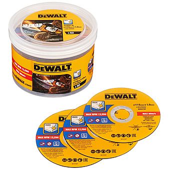 DeWalt DT20597 115mm x 1.0mm Bonded Abrasive Metal Cutting Disc 50 Pack
