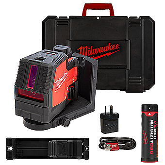 Milwaukee L4 CLL-301C USB Green Cross Line Laser 30m 1 x 3.0Ah Battery | 4933478243