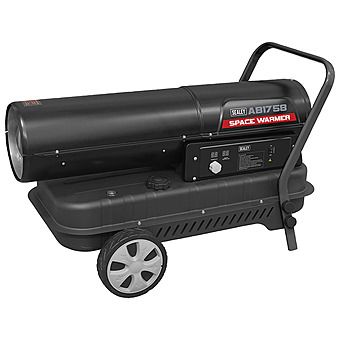 Sealey AB1758 175,000 BTU/hr Space Warmer Diesel Kerosene Paraffin Heater With Wheels 49L