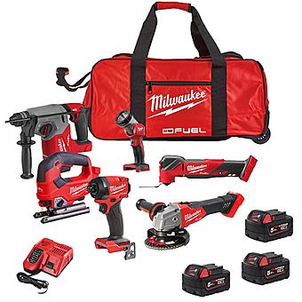 Picture of Milwaukee M18 FPP6L3-503B 6 Piece 18V FUEL Cordless Kit Power Pack 3 x 5.0Ah Batteries | 4933498916
