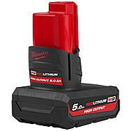 Milwaukee M12 HB5 12V High Output 5.0Ah RedLithium Battery 4932480165