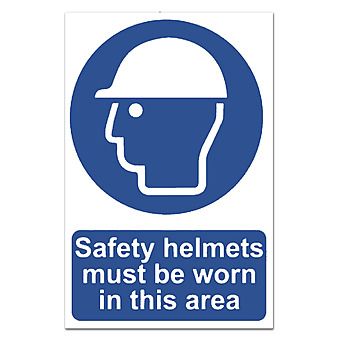 Safety helmets must be worn in this area Sign 20 x 30cm