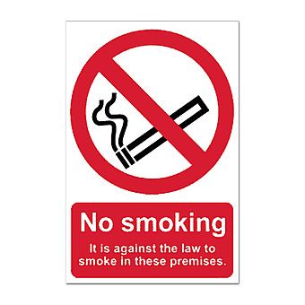 No smoking It is against the law to smoke in these premises. Self Adhesive Sign 20x30cm