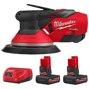 Milwaukee M12 FROS25-502X 12V FUEL 150mm Random Orbital Sander 2 x 5.0Ah High Output Batteries | 4933493648