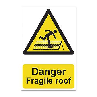Danger Fragile roof Self Adhesive Sign 20x30cm