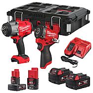 Milwaukee M18 and M12 FUEL FPP2AQ2-564P 1/2" & 3/8" Impact Wrenches PowerPack With 4 Batteries in Packout