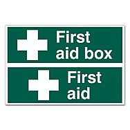 First aid box / First aid Double Sign Self Adhesive 300 x 200mm