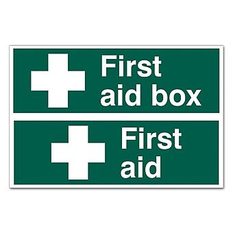 First aid box / First aid Double Sign Self Adhesive 300 x 200mm