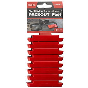 Stealthmounts Red Mounting Feet For Milwaukee Packout 8 Pack | PAC-F-02-8