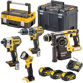 DeWalt DCK456M3T 18V XR 4 Piece Kit With  3 x 4.0Ah Batteries