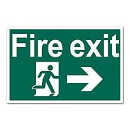 Fire exit Sign with Running Man & Arrow (up, down, left or right) Self Adhesive 30 x 20cm