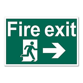 Picture of Fire exit Sign with Running Man & Arrow (up, down, left or right) Self Adhesive 30 x 20cm
