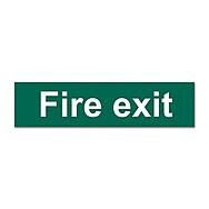 Fire exit Text Only Self Adhesive Sign 20 x 5cm