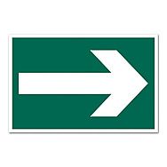 Arrow Sign on Green 20 x 30cm Self Adhesive