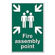 Fire assembly point Sign 20x30cm Self Adhesive