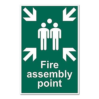 Fire assembly point Sign 20x30cm Self Adhesive