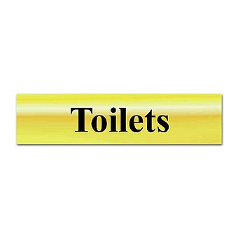 Toilets Sign Gold Effect 20x5cm Self Adhesive