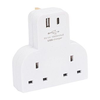 Kingavon 2 Way Expansion Plug with USB A & Type-C