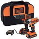 Black and Decker BCK25S2S 18V Combi Drill &amp; Impact Driver Twin Pack 2 x 1.5Ah Batteries