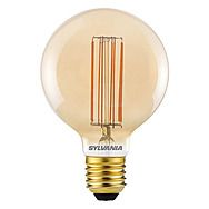Sylvania 7W = 50W Amber White Vintage-Style LED Light Bulb 640lm G95 Globe E27