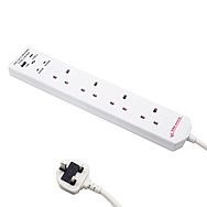 Securlec 4 Gang 13 Amp 2M 2 USB Extension Lead