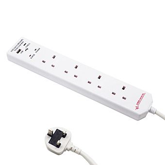 Securlec 4 Gang 13 Amp 2M 2 USB Extension Lead