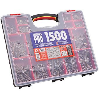 Forgefix 1500 Piece Assorted ZP Screw Kit & Organiser