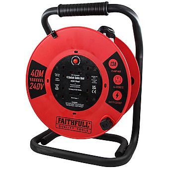 Faithfull FPPCR40240HD 40m 13Amp Freestanding Cable Reel