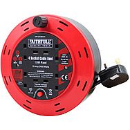 Faithfull FPPCR10M10A 4 Socket Extension Cable Reel 10m 13Amp