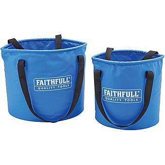 Faithfull FAI1220LBUC 20 & 12L Collapsible Bucket Twin Pack