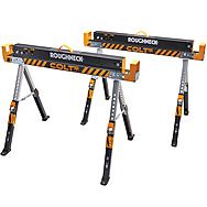 Roughneck Colt 600E Folding Steel Sawhorse 2 Pack