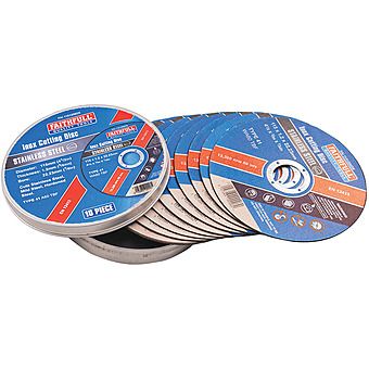 Faithfull FAI11512INO 115mm Cut-Off Wheel Stainless Steel 10 Pack