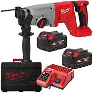 Milwaukee M18 BLHACD26-402X 18V Brushless 26mm D-Handle SDS-Plus Rotary Hammer Drill with 2x 4.0Ah Batteries 4933492481