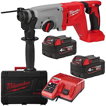 Milwaukee M18 BLHACD26-402X 18V Brushless 26mm D-Handle SDS-Plus Rotary Hammer Drill with 2x 4.0Ah Batteries 4933492481