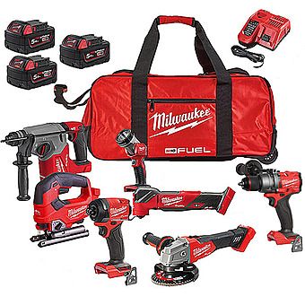 Picture of Milwaukee M18 FPP7A4-503B 7 Piece 18V FUEL Cordless Kit Power Pack 3 x 5.0Ah Batteries
