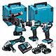 Makita DLX4195JX1 18V LXT 4 Piece Kit with 3 x 5.0Ah Batteries &amp; MakPac Cases