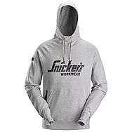 Snickers 2894 Grey Melange Logo Hoodie
