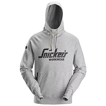Picture of Snickers 2894 Grey Melange Logo Hoodie
