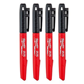 Milwaukee Inkzall Pack of 4 Black Markers | 4932480551
